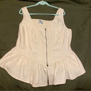 Future Collective Denim Peplum Top - NWOT